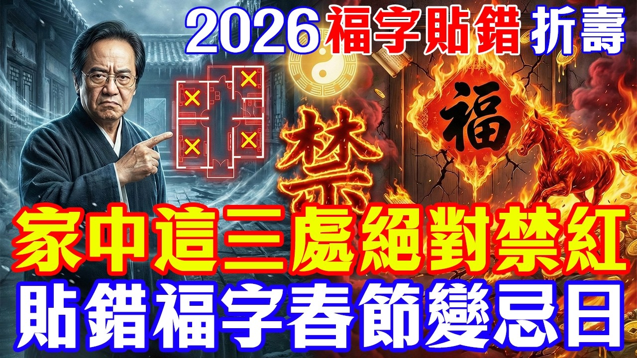 倪海廈：2026 丙午年還滿屋貼紅？這是在貼「催命符」！家中這 3 處絕對禁紅，否則春節變忌日！#倪海廈 #居家風水 #中醫養生 #鎮櫃法 #經方人生轉運 #流年運勢 #易經 #國學智慧