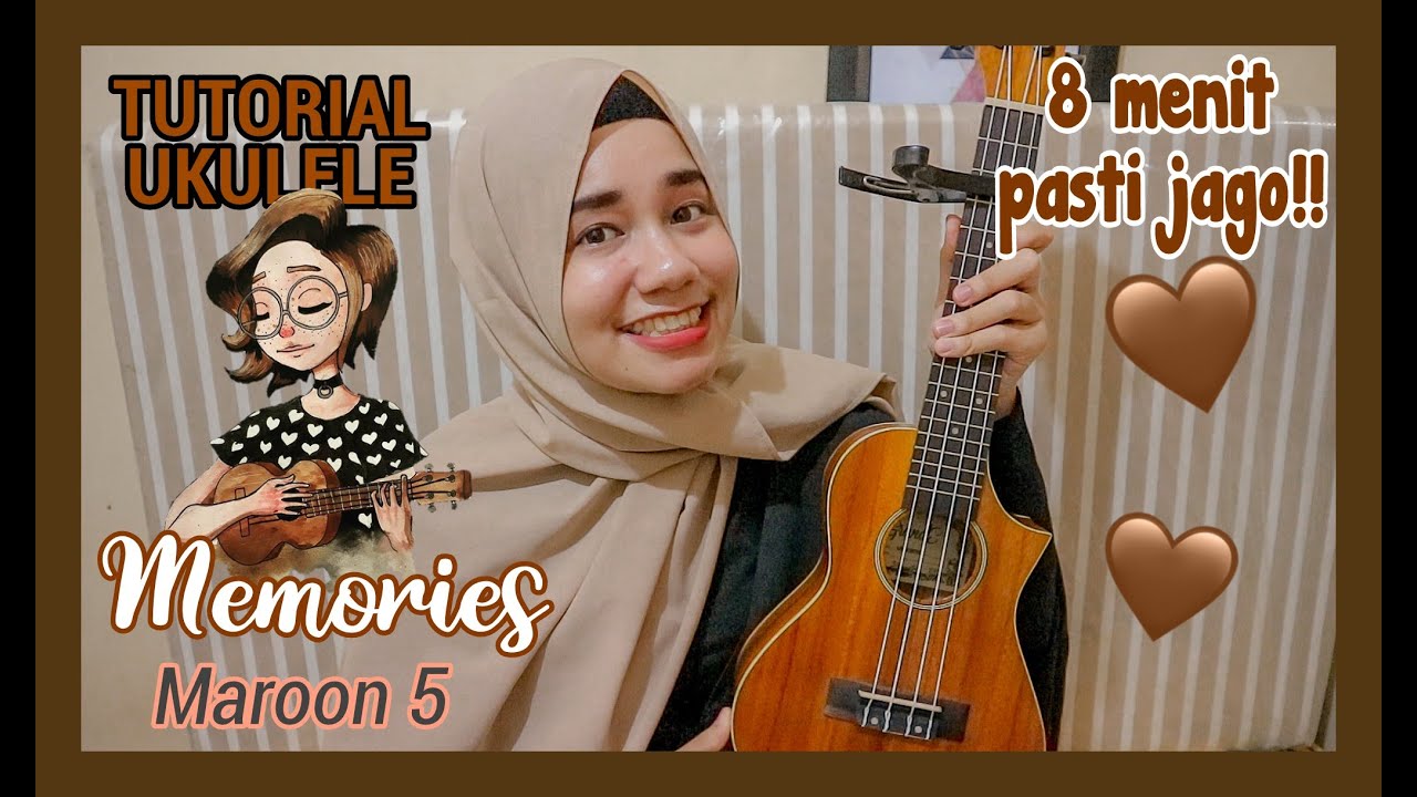CUMA 5 CHORDS!! Tutorial Ukulele Pemula : Memories - Maroon 5 by Dina Najib