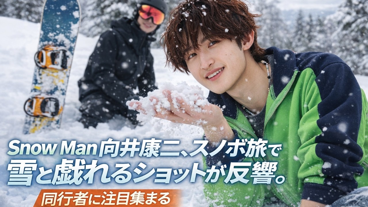 Snow Man向井康二、スノボ旅で雪と戯れる姿が話題に！同行者は誰？ファンの注目集まる#SnowMan,#向井康二,#スノボ旅