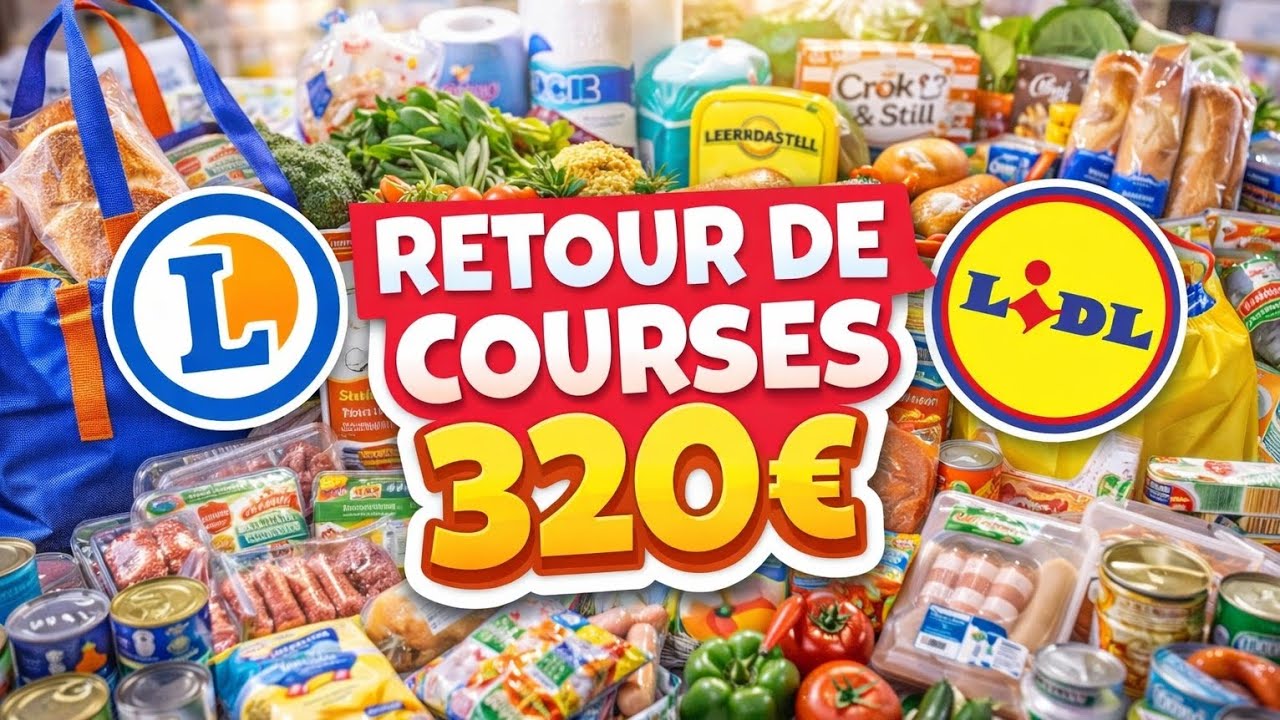 Retour de courses Leclerc & Lidl 🛒 320€ pour 5 personnes (3 semaines de repas !) 💸