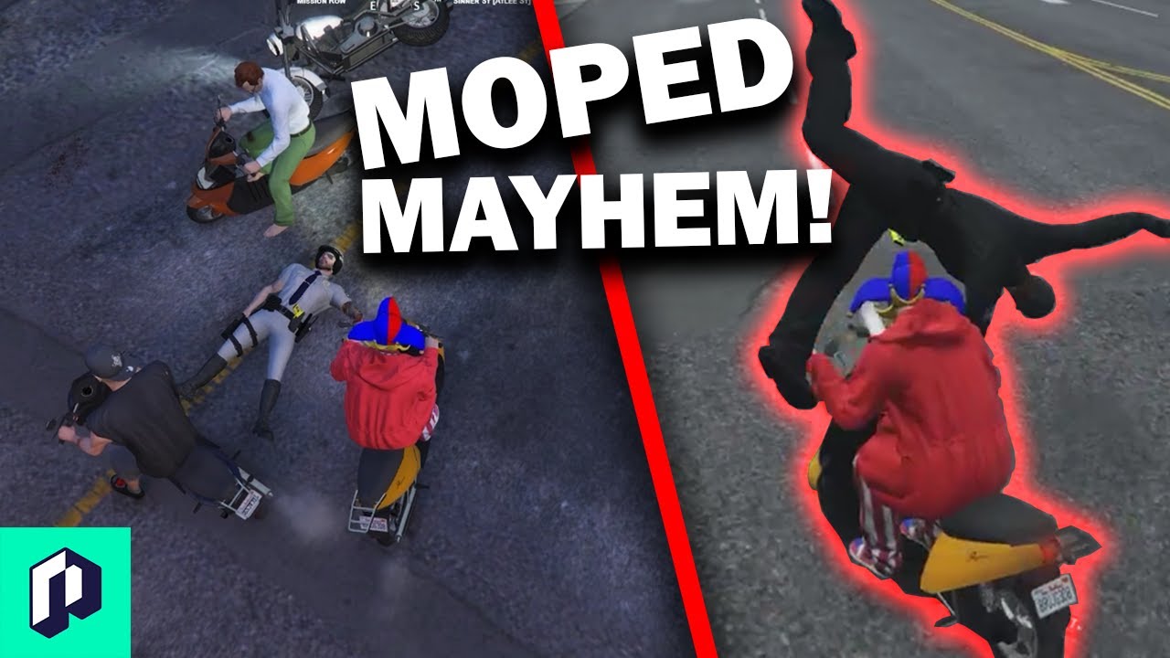 The CLOWNS CAUSE MAYHEM on MOPEDS in the city! - GTA NoPixel Roleplay