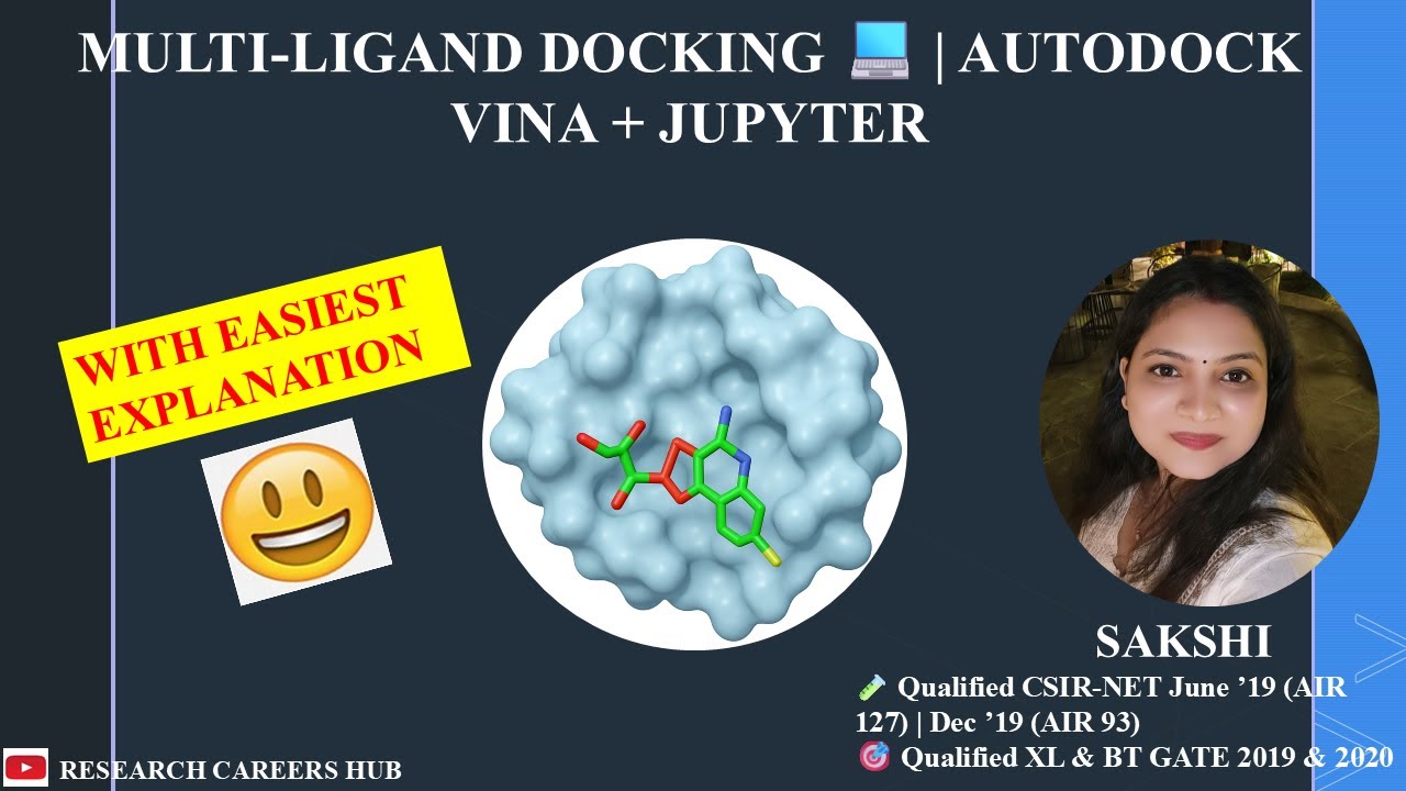 Molecular Docking with Multiple Ligands | AutoDock Vina using Jupyter Notebook #education #docking