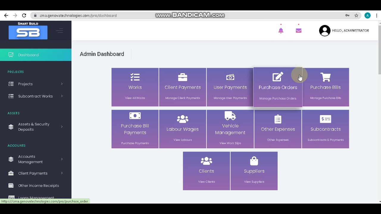 Construction Management Software Demo ( Smart Build Application )