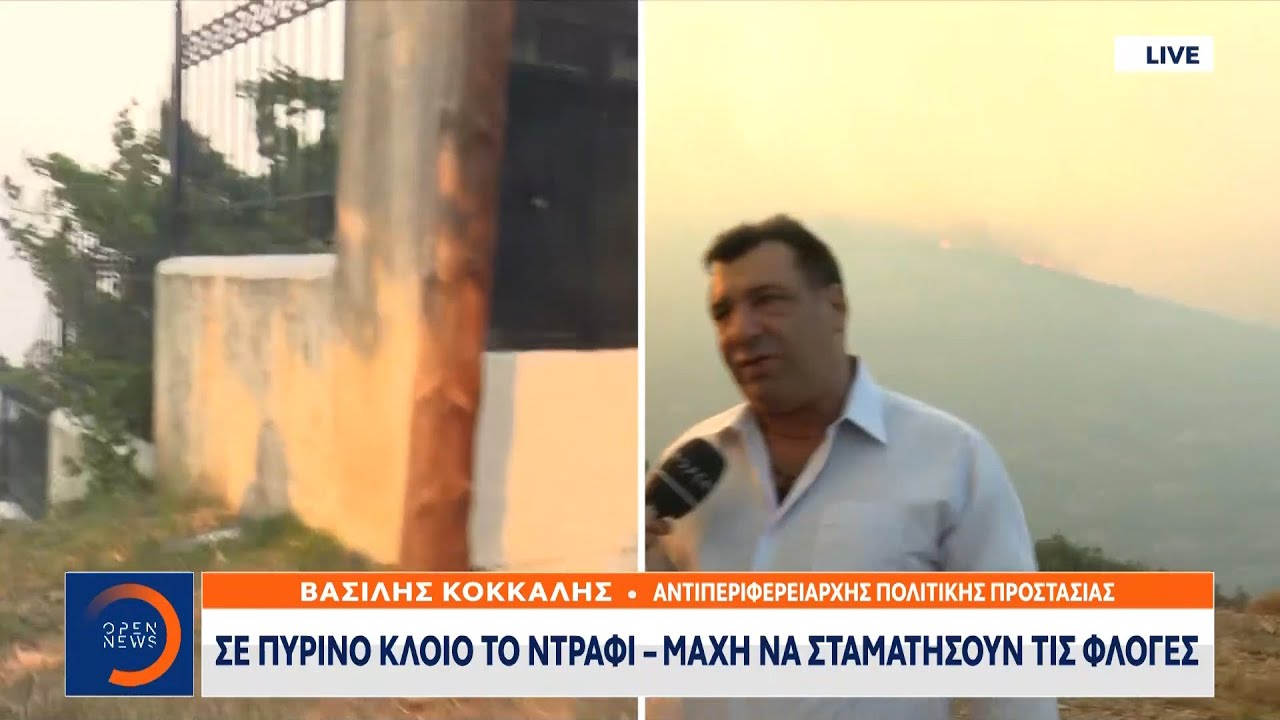Ο Αντιπεριφερειάρχης Πολιτικής Προστασίας για την φωτιά στο Ντράφι | OPEN TV