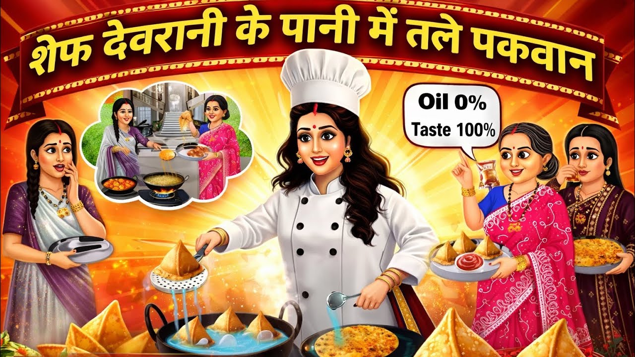 Chef Devrani Ke Pani Me Tale Pakwan 😱 | Oil 0% Taste 100% | Saas Bahu 2D Cartoon Story