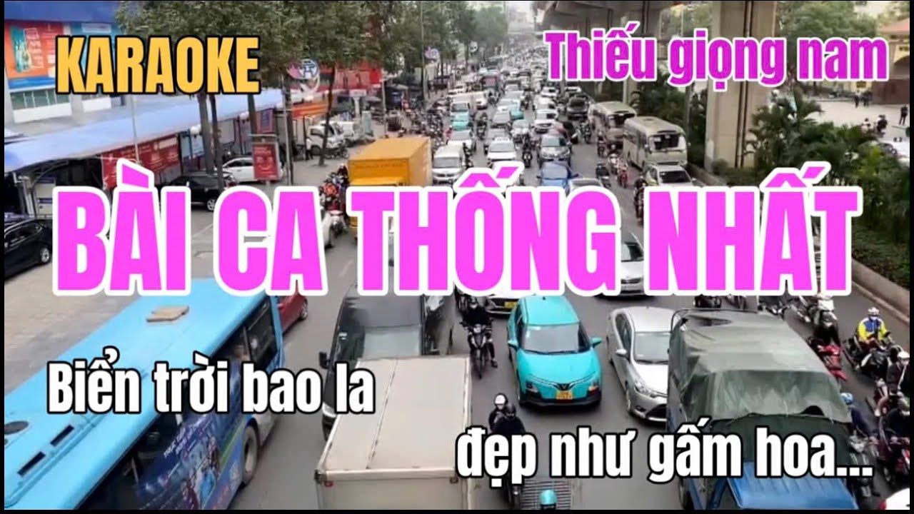 Bài Ca Thống Nhất | Karaoke song ca thiếu giọng nam | Song ca cùng Hoàng Hương | gia huy beat