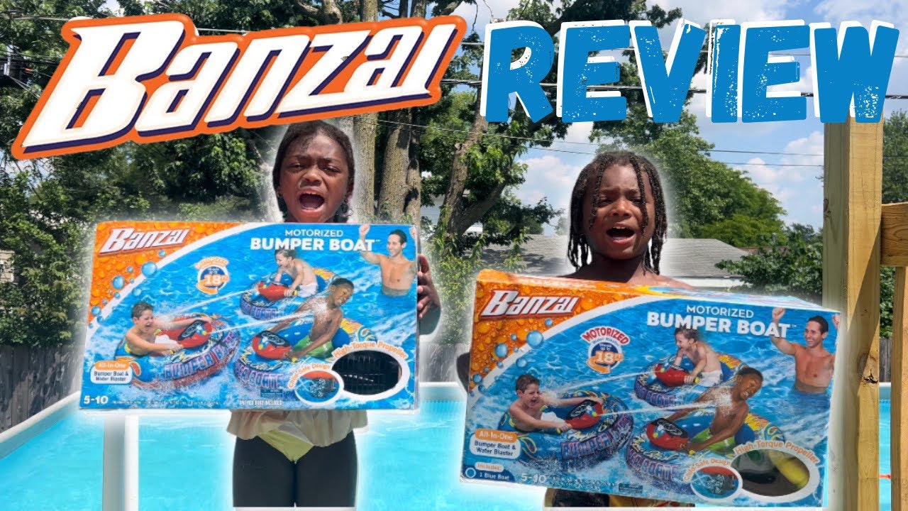 BANZAI MOTORIZED BUMPER BOAT REVIEW/RACE 🌊🚣🏽🚣🏽&zwj;♂️🌊 @lifeofprincey