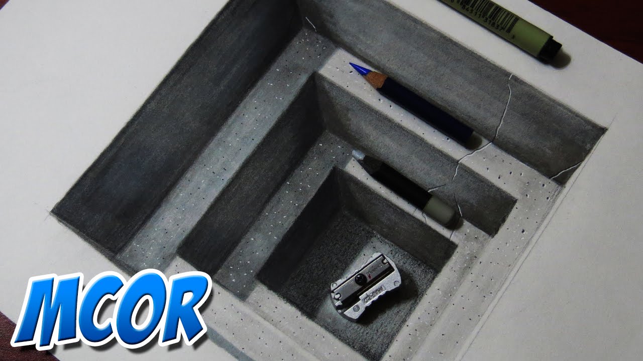 Como Dibujar Un Hoyo Realista - Dibujo 3D