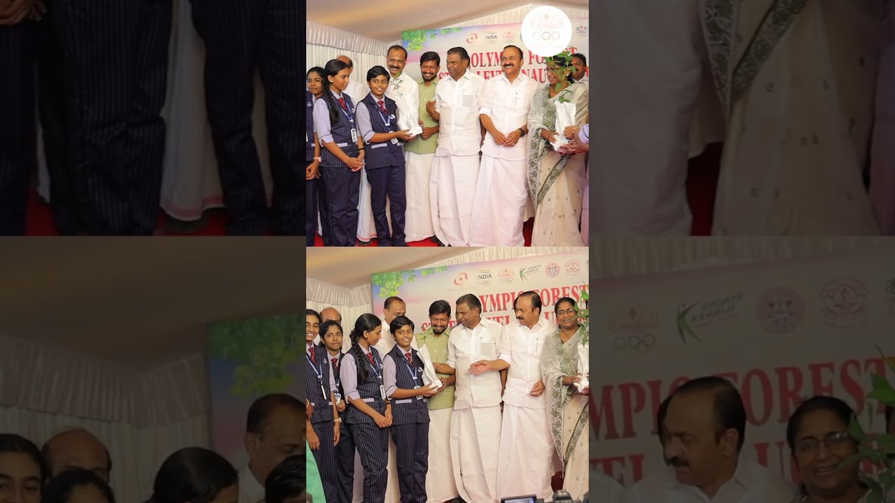 Watch Chief Minister V. D. Satheesan handing out saplings to school children for the Olympic Forest