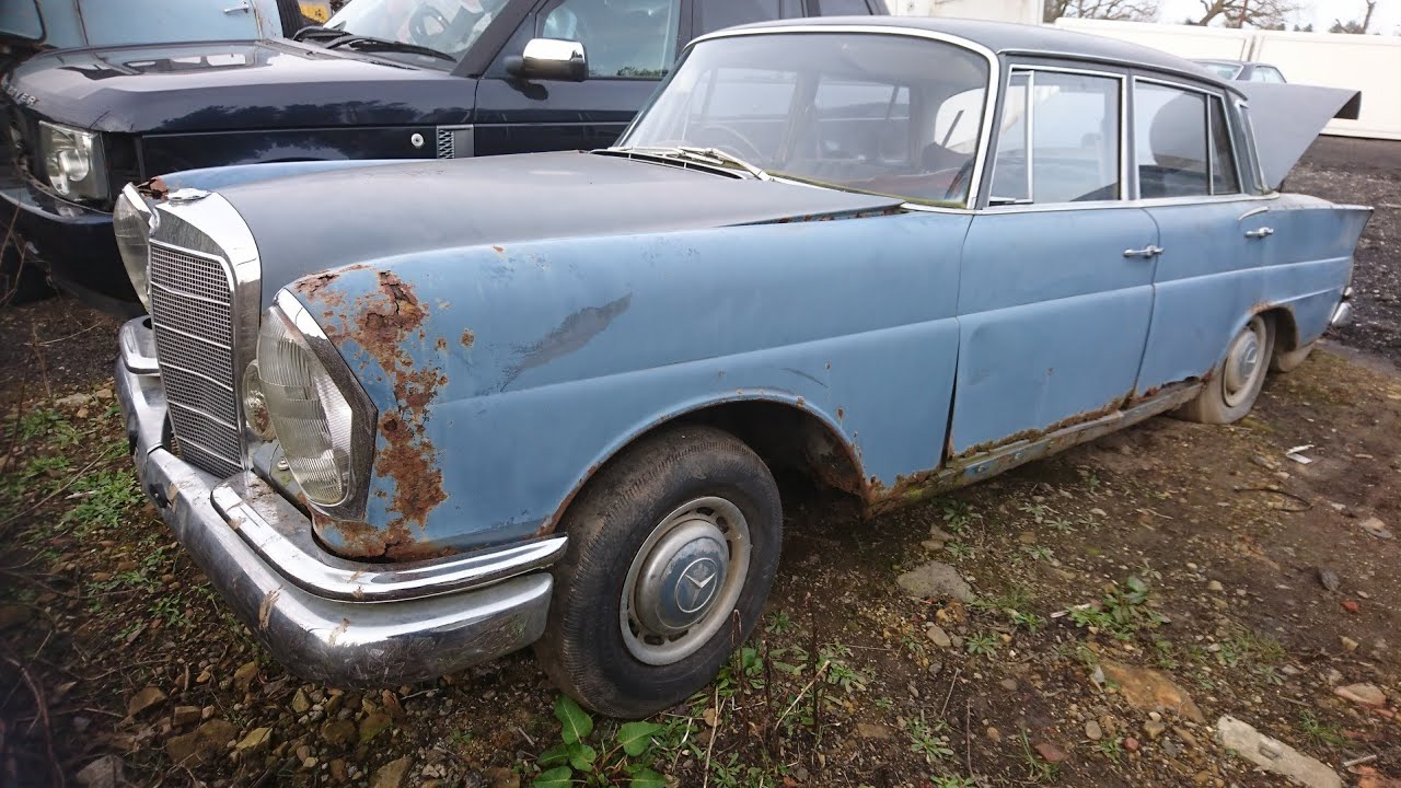 Classic Car and MGB Graveyard, projects for sale! Mercedes Fintail VW Type 2 Sherpa Bedford J Type
