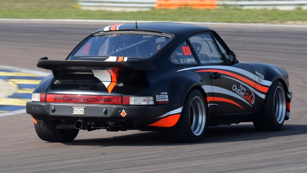 +400 HP Porsche 930 Turbo racecar - Action, +220km/h on board & pure sound