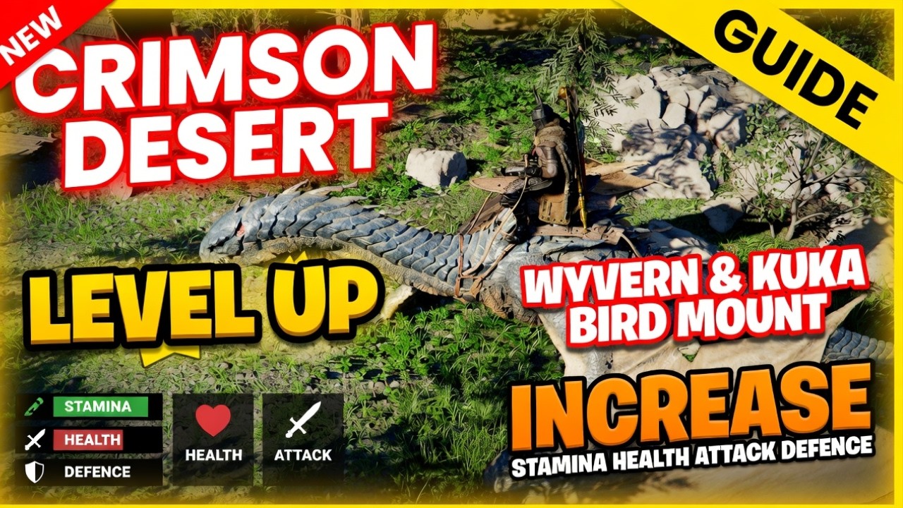 Crimson Desert: Level Up Wyvern & Kuka Bird Mount - Increase Stamina Health Attack Defence Guide