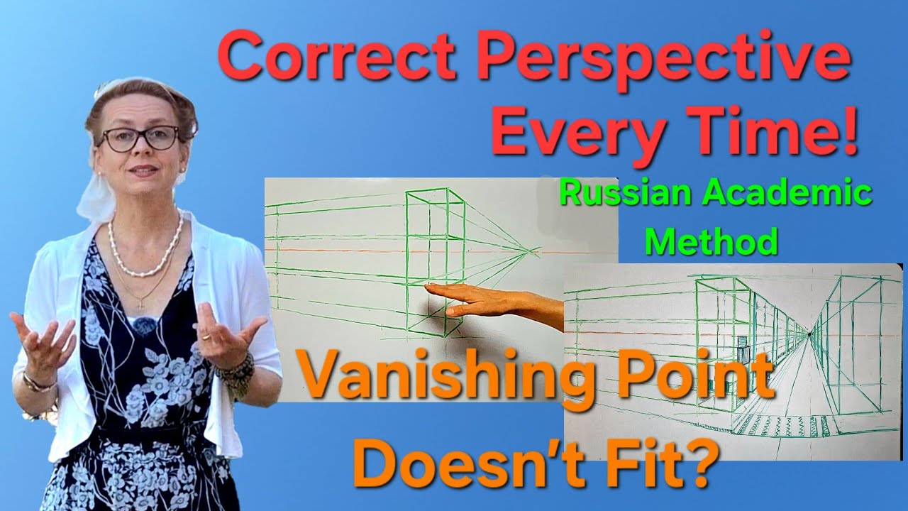 Correct Linear Perspective Every Time! Vanishing Point Problem Solved| Russian Academic Drawing