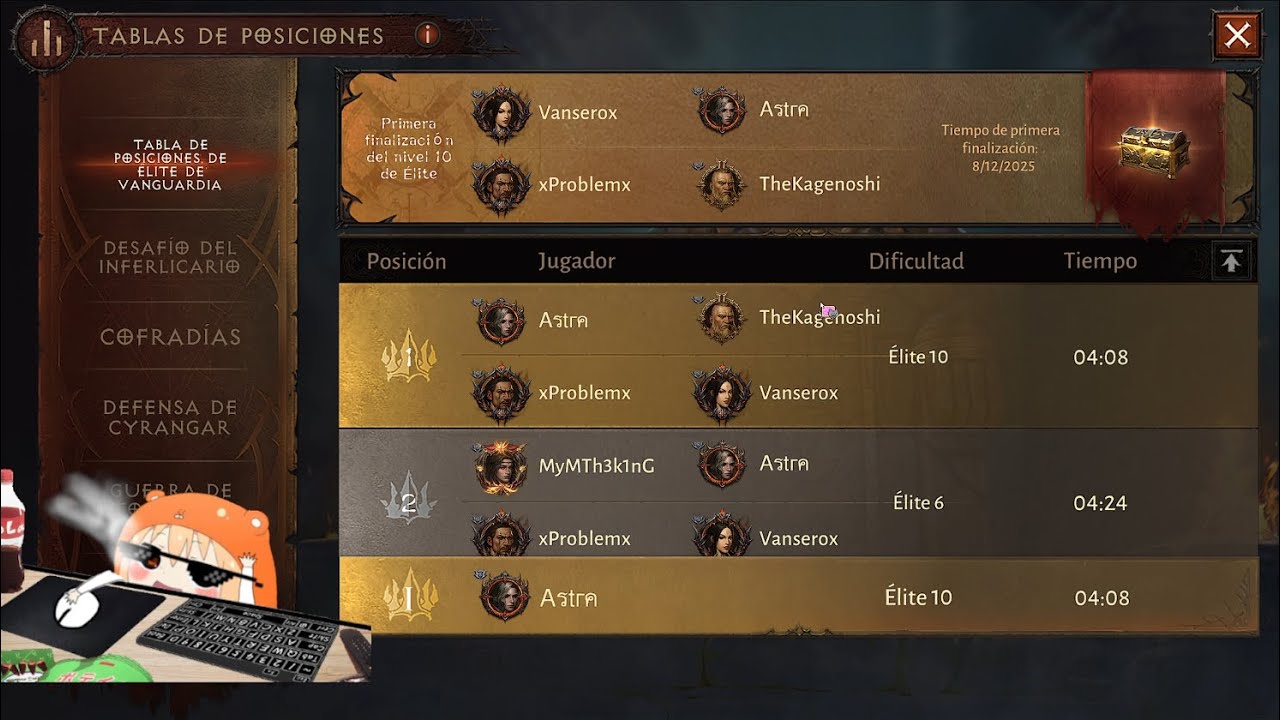 First Clear LATAM - Vanguard Elite 10 (Season 6) - Navair | Diablo Immortal