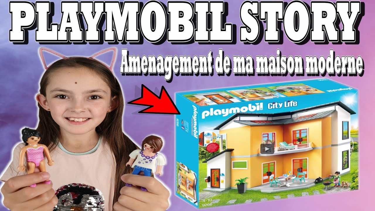 PLAYMOBIL STORY : Amenagement de ma maison moderne  (HISTOIRE) 9266
