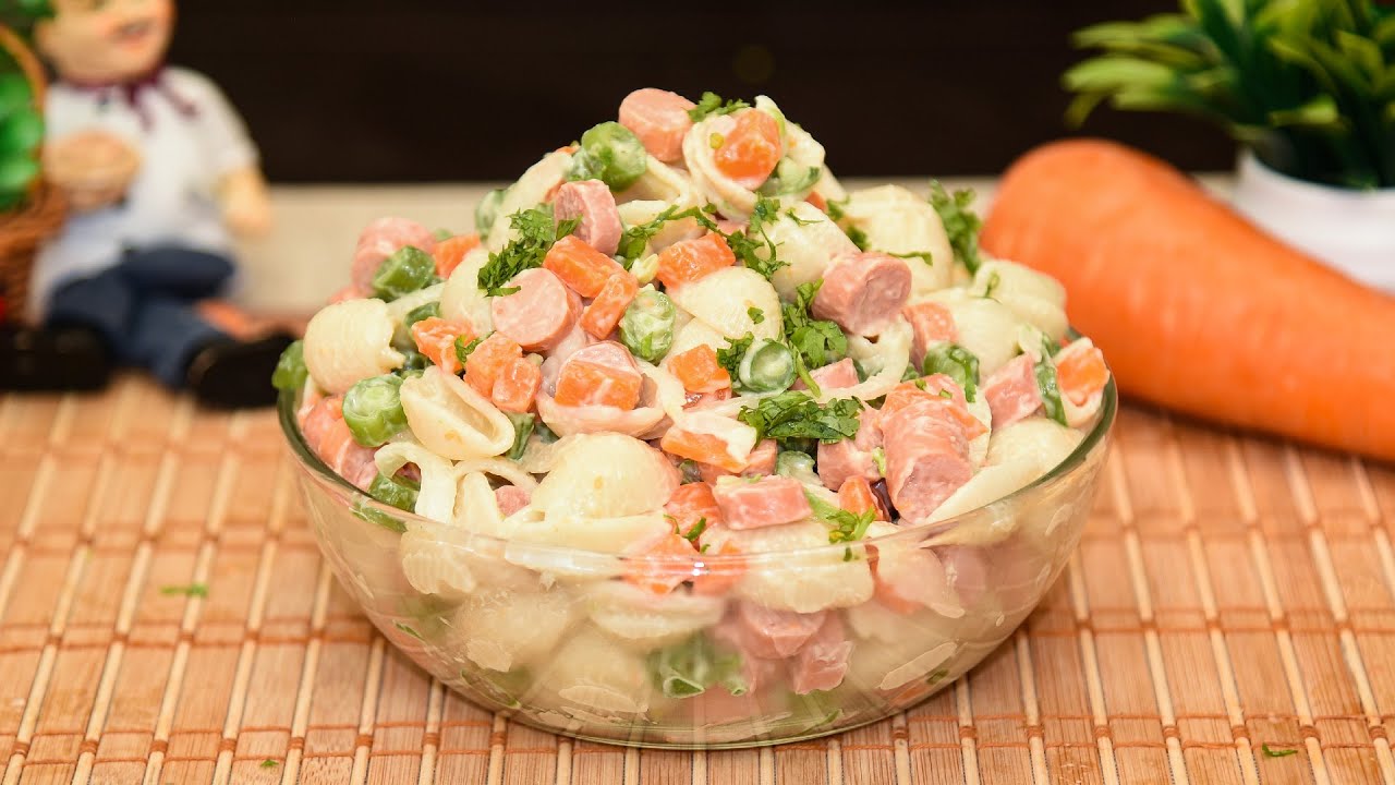 Ensalada de conchitas fr&iacute;a/Receta paso a paso/Cocina f&aacute;cil/Receta de ensalada/Comida sana