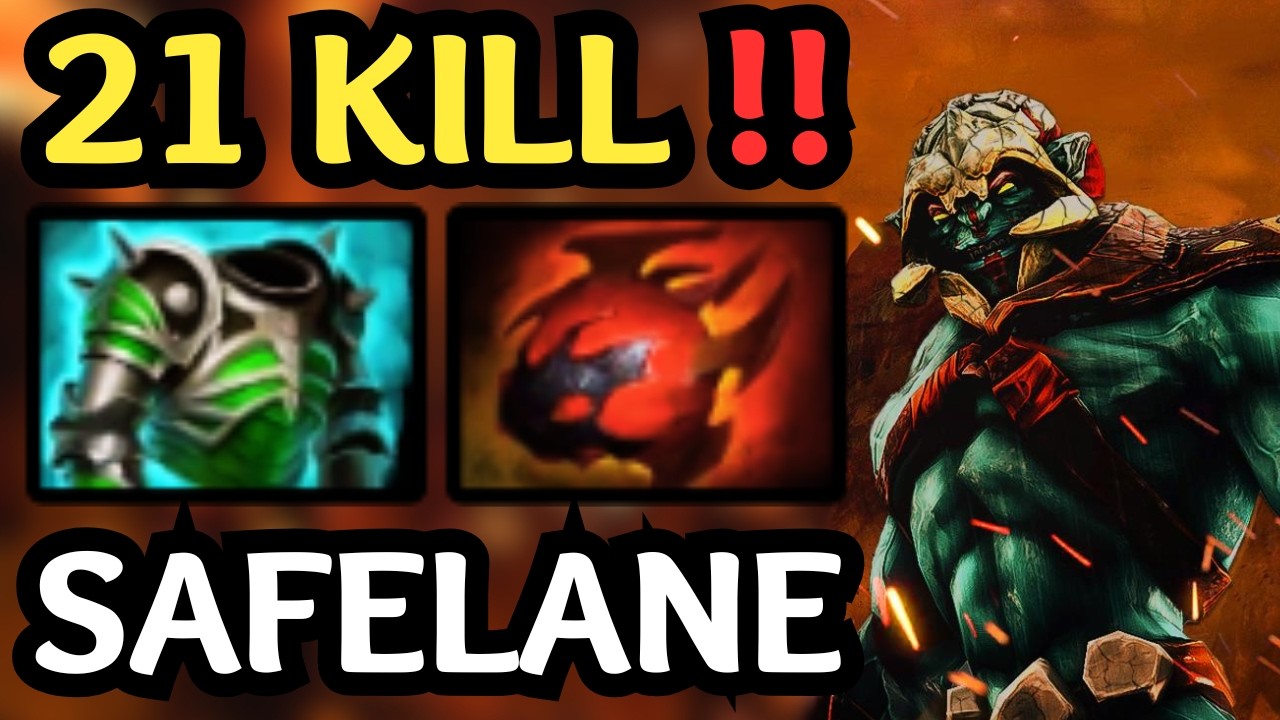 🔥 HUSKAR SAFELANE GUIDE — 21 KILLS EASY CARRY 🔥 DOTA 2