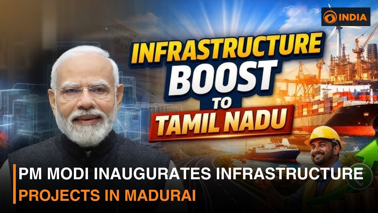 PM Modi inaugurates infrastructure projects in Madurai | DD India