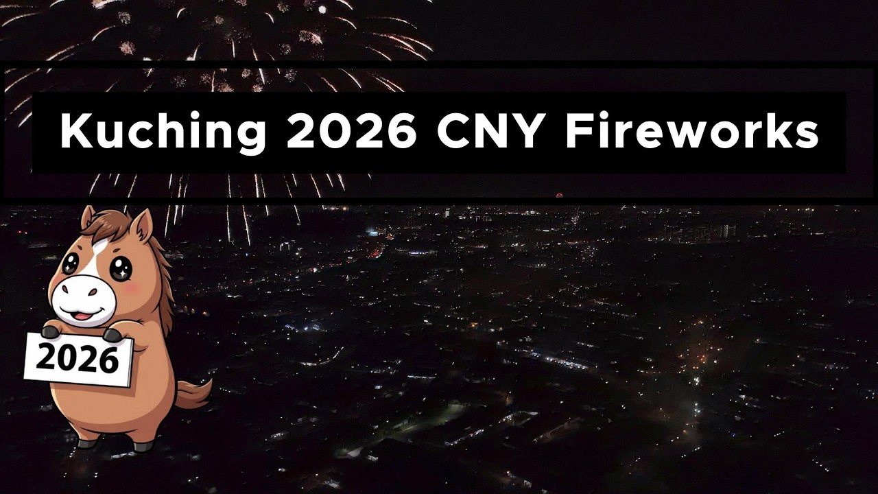Kuching 2026 Chinese New Year Fireworks Drone Shot #kuching #drone #cny #sarawak #malaysia #firework