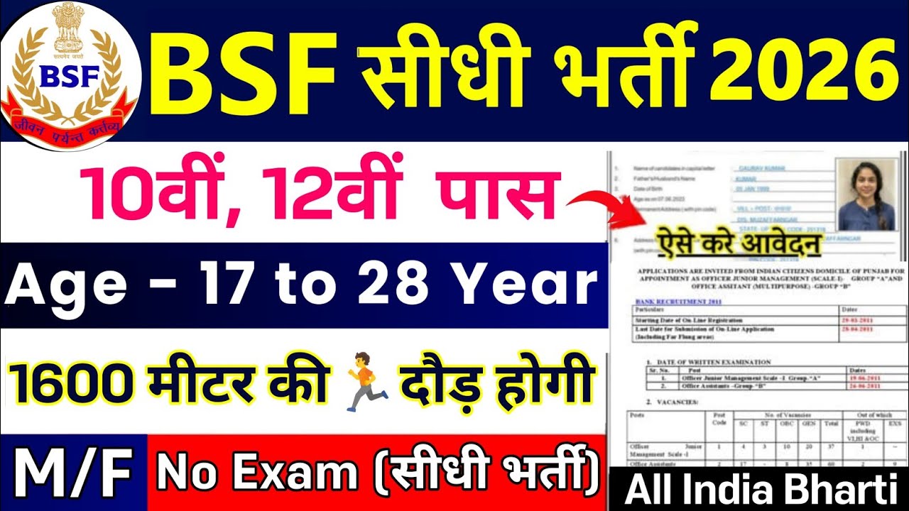 BSF GD में सीधी भर्ती 2026 | BSF Constable Vacancy 2026 | 10th Pass | BSF Constable Recruitment 2026