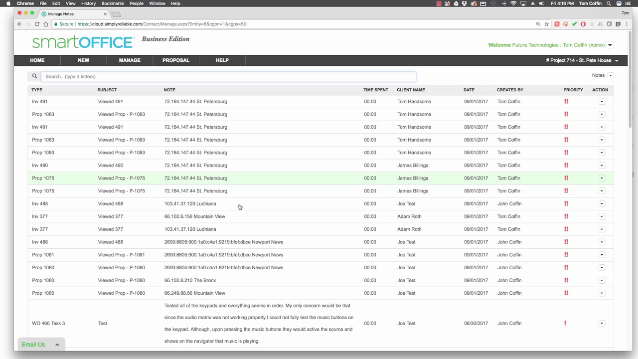 Tracking Proposals and Invoices in SmartOFFICE