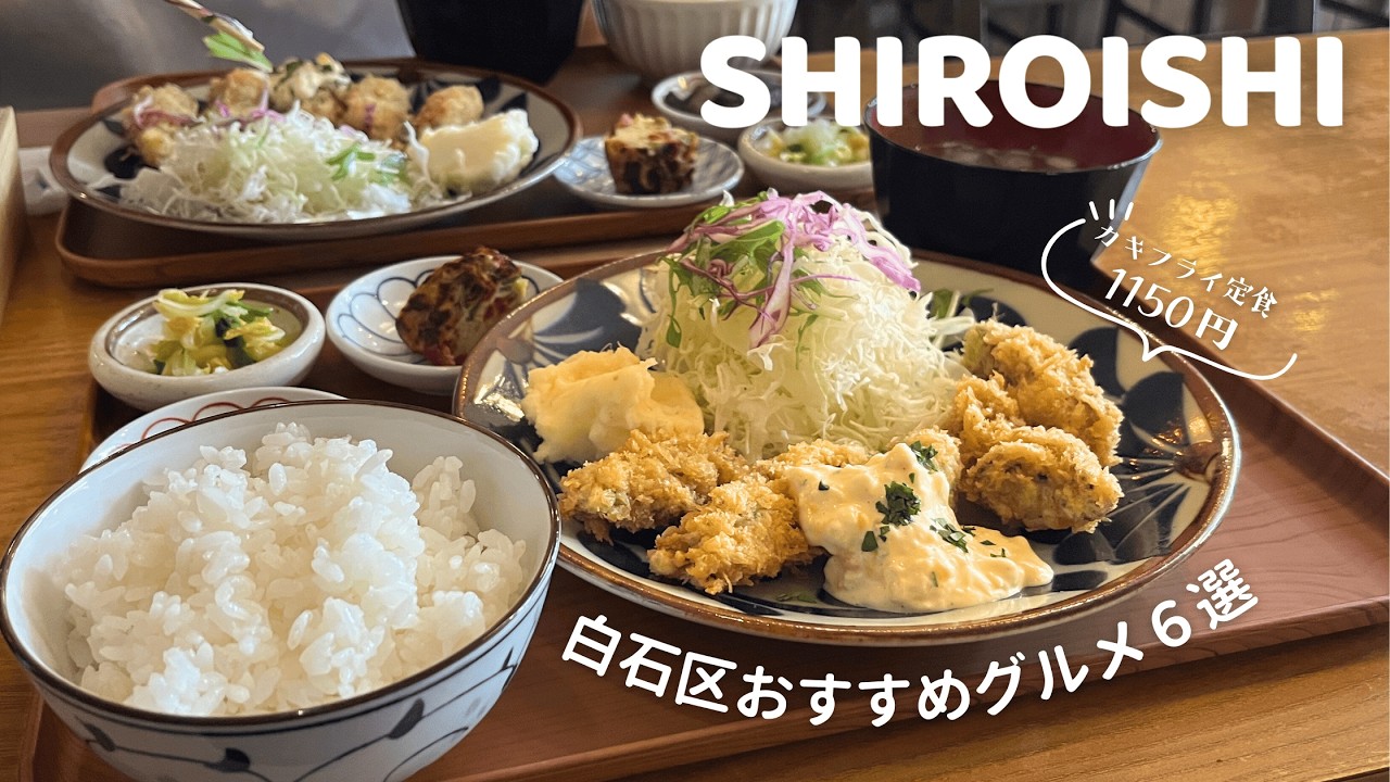 白石区おすすめグルメ６選｜種類豊富定食🦪絶品コースランチ🍽️✨990円カツカレー🍛行けて良かったお店まるっと🫶🏻｜vlog｜kuilog