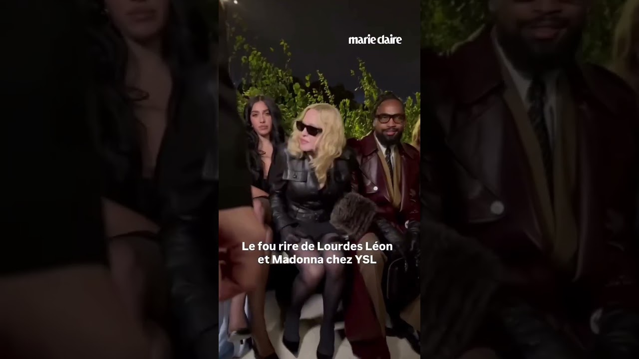 Madonna and her daughter Lourdes L&eacute;on in the front row of the Saint Laurent Spring/Summer 2026