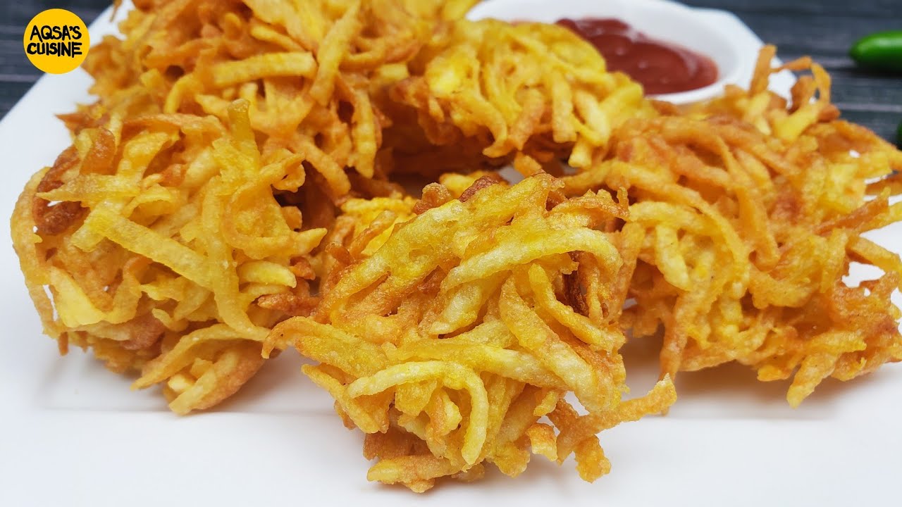 Crispy Lacha Pakora | Aloo Lacha Pakora | Potato Lacha Pakora | Crunchy Potato Pakora,Pakora Recipe