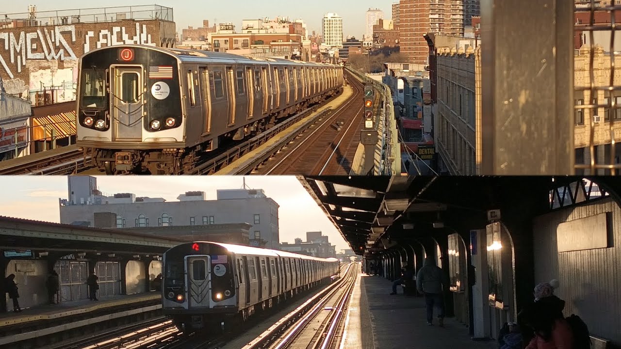 BMT Jamaica Line: J Express Train Compilation @Flushing Ave