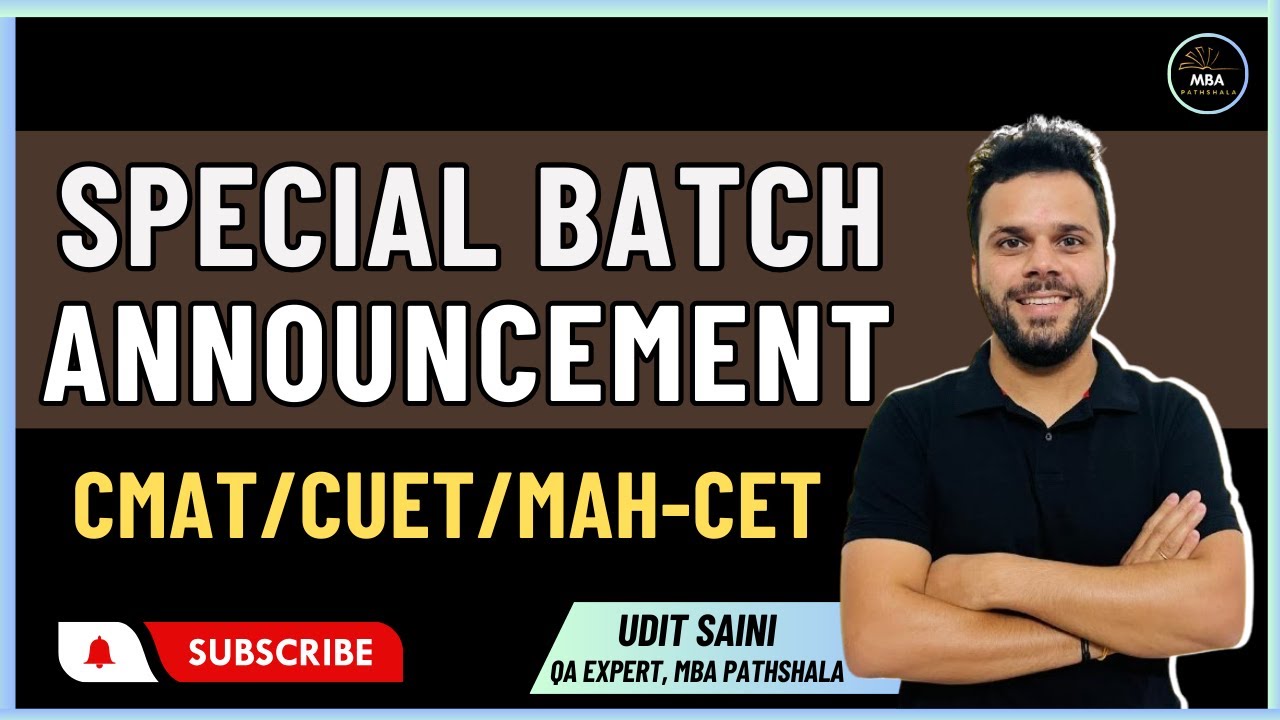 Complete Preparation Batch for CMAT , CUET & MAHCET  2024 | Paper Pattern | MBA Pathshala | Udit Sir