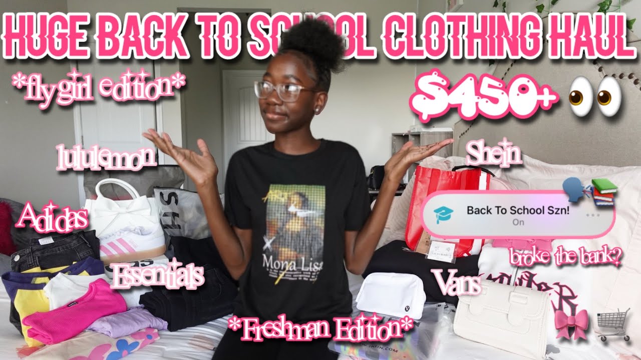 HUGE BACK TO SCHOOL CLOTHING HAUL 🎀🤍🛒||try-on edition||Essentials, lululemon, Adidas, Shein, Vans..👀
