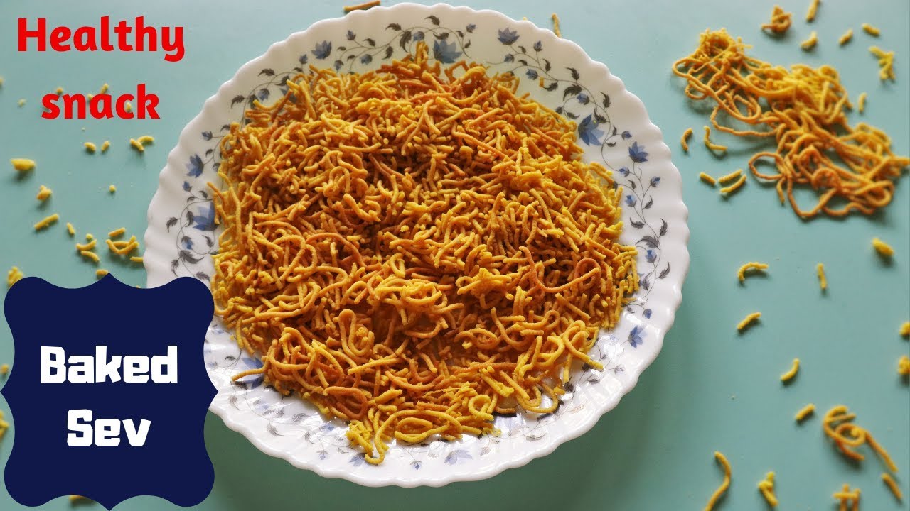 Baked Sev | How To Make Sev In Microwave/Oven | Low Calorie Tea Time Snack