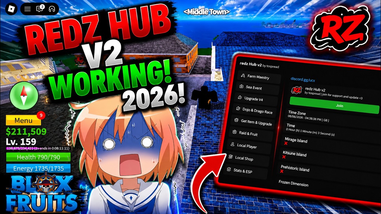 🔥 Redz Hub | v2 Script is BACK! (2026) - Blox Fruit script | keyless