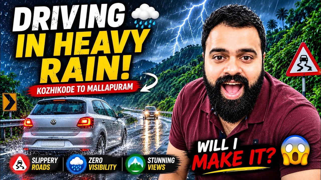 🚨 Kerala RED ALERT! Kozhikode to Malappuram Road Trip in Heavy Rain 🌧️