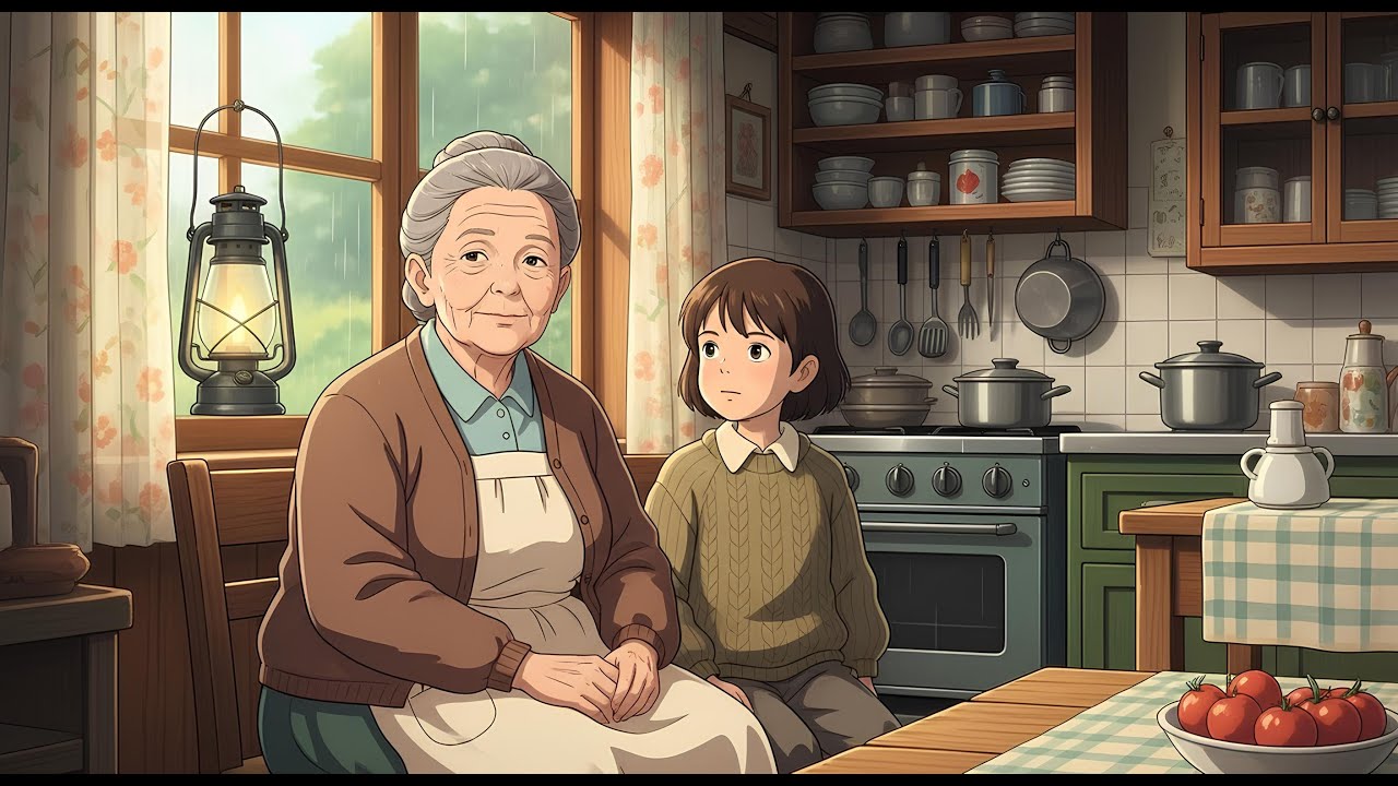 A Rainy Day With Grandma 🌧️ | A Peaceful Story of Love & Home  | Ghibli-Style Video