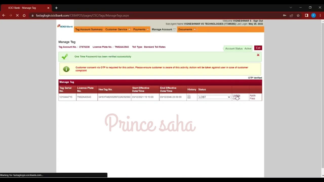 How to replace icici fastag