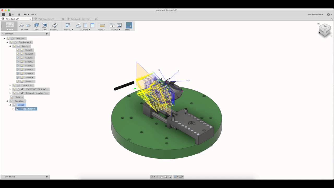 Pocket NC Impeller Part 2 - Fusion 360 Toolpaths