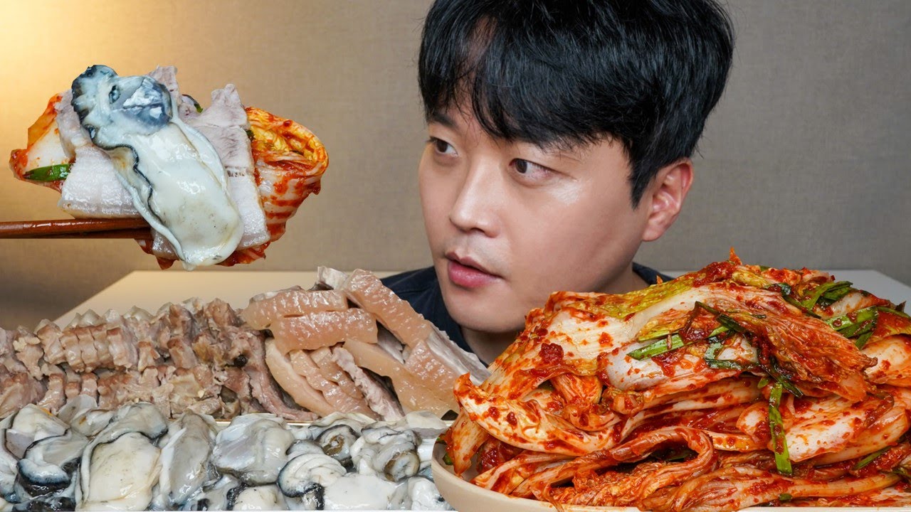 아내표 집밥🍚 생굴 수육 갓담근 김치 요리 먹방 Boiled Pork Belly & Oyster & Kimchi ASMR MUKBANG REAL SOUND EATING SHOW
