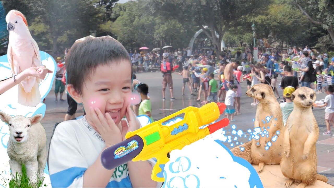 [樂園] 小陶德去六福村打水戰！看可愛動物坐旋轉木馬好好玩！Animal Zoo Theme Park Play | 沛莉