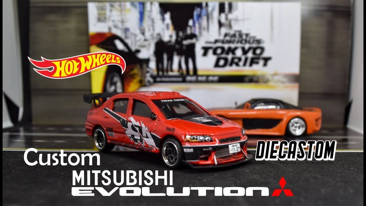 Hot Wheels Mitsubishi Evolution II Fast and Furious  Tokyo Drift Custom