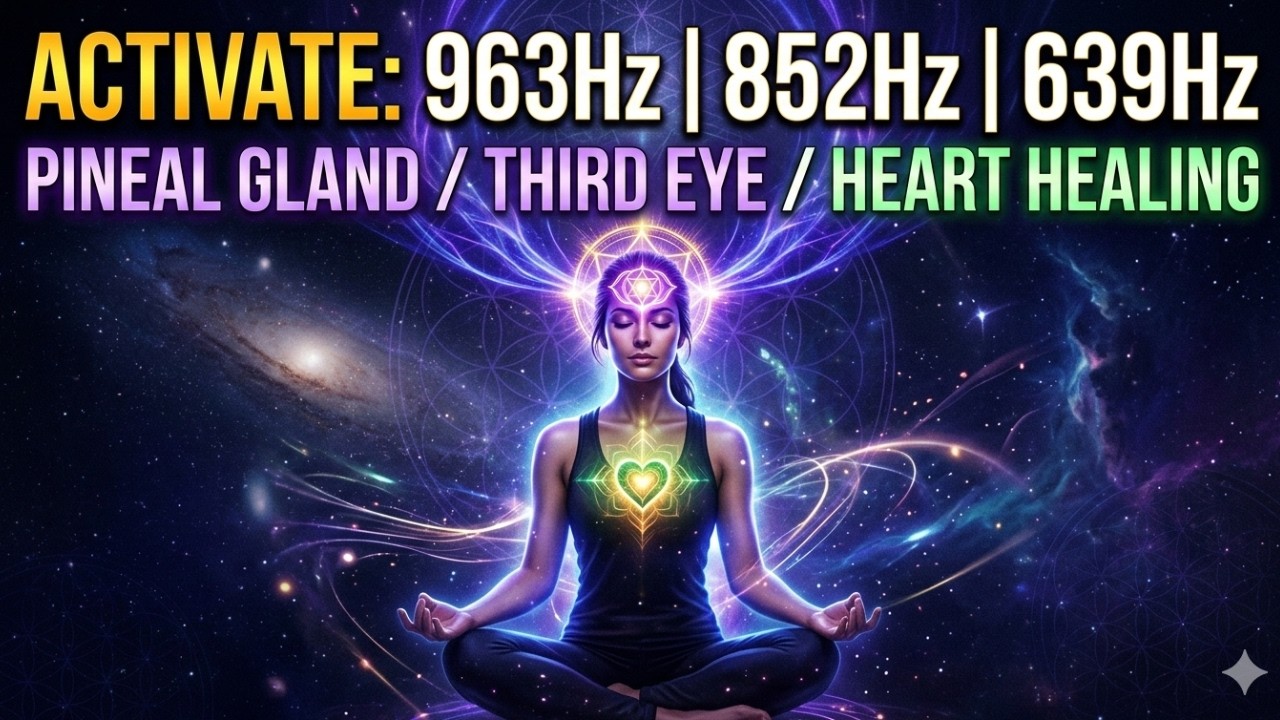 963Hz • 852Hz • 639Hz |Divine Trinity | Activate Intuition & Deep Heart Healing (Pineal Gland Power)