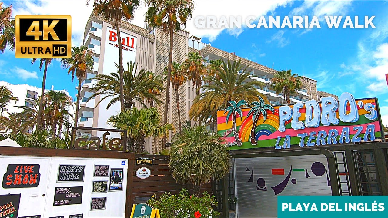 Gran Canaria Playa del Ingles Walking Streets🔴 Boardwalk to Servatur Playa Bonita | Avda Italia