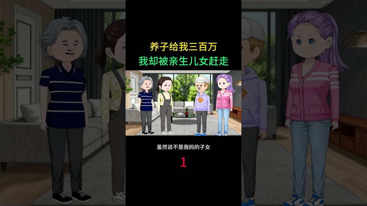 养子给我三百万，我却被亲生儿女赶走 #热点小助手 #情感动画家庭情感故事