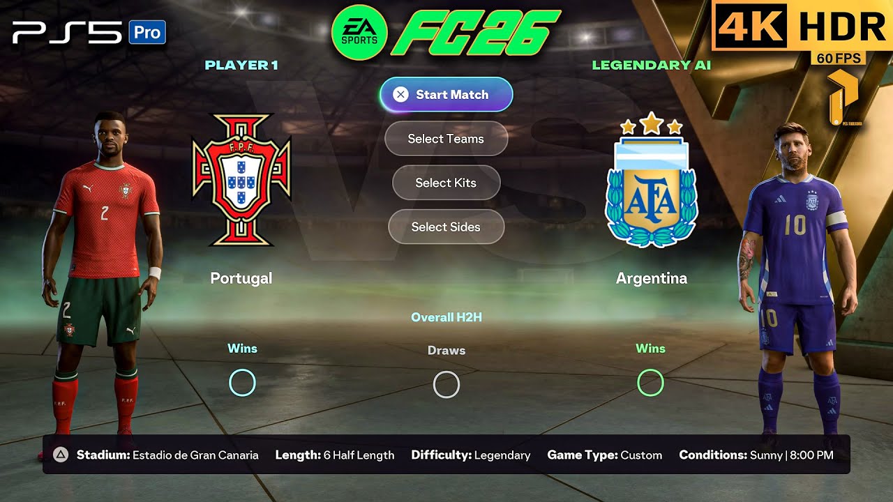 FC 26 PS5 PRO 4K HDR | Portugal vs Argentina – Next-Gen International Football #fc26 #ps5 #4k #viral