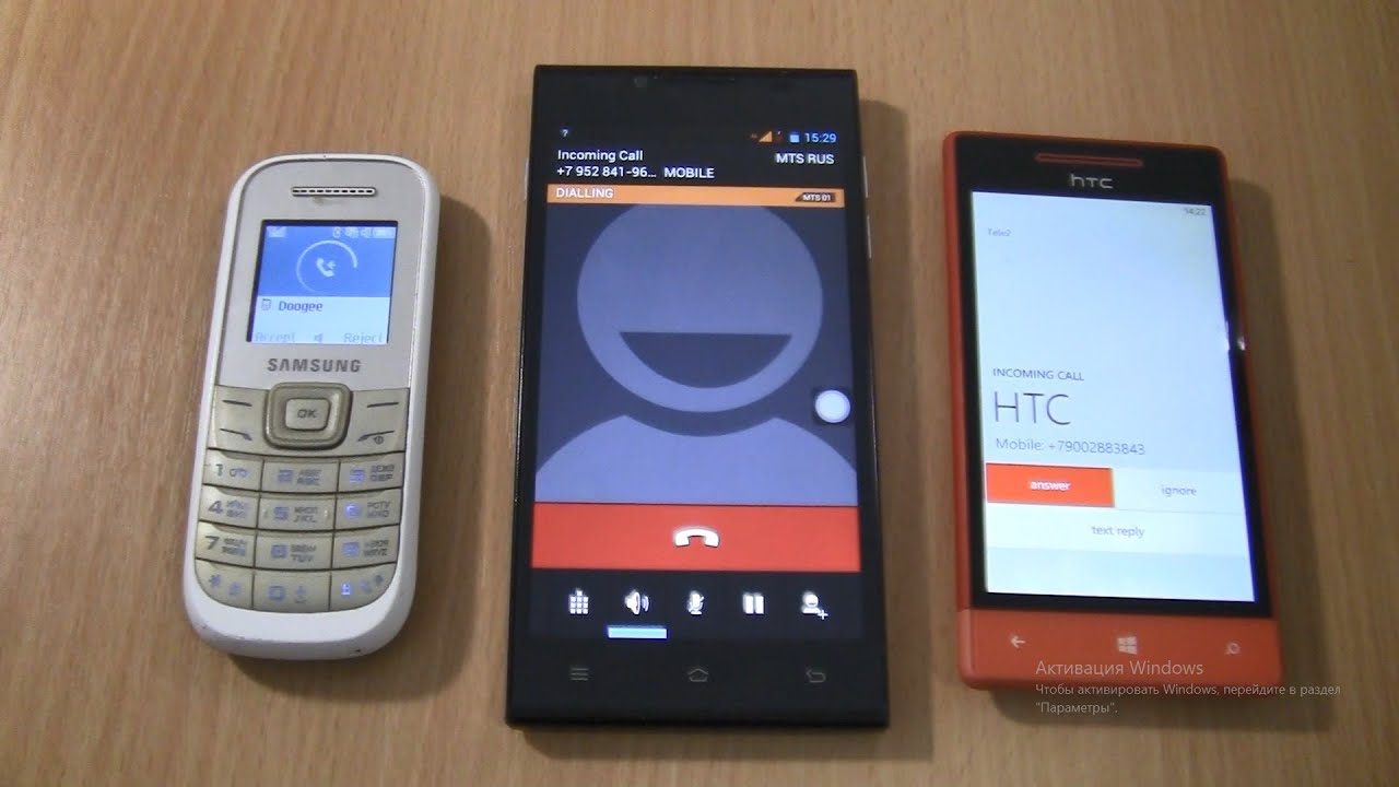 Incoming call & Outgoing call at the Same time Samsung 1200M+ Htc 8s+Doogee Turbo DG2014