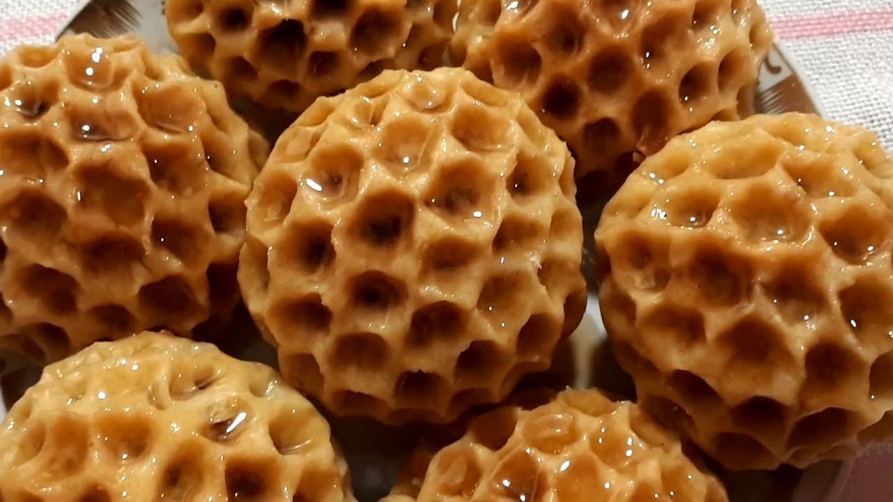 قاطو الشهدة (حلوة الشهدة)  بابسط طريقة معسل ومعمر يذووب فالفم( gateaux Ruche d'abeille) 🍯😋