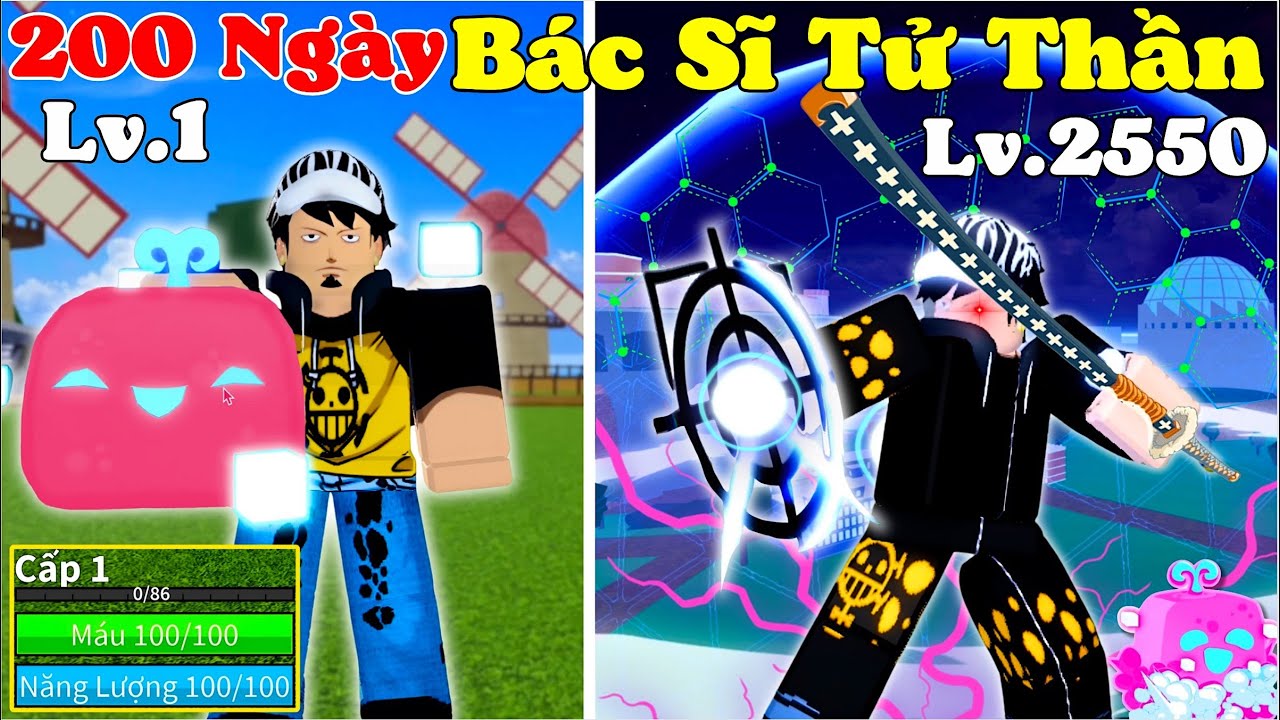 [BloxFruit] 200Ng&agrave;y B&aacute;c Sĩ Tử Thần Anh Luật B&aacute; Đạo- Thức Tỉnh Control Từ Level 1