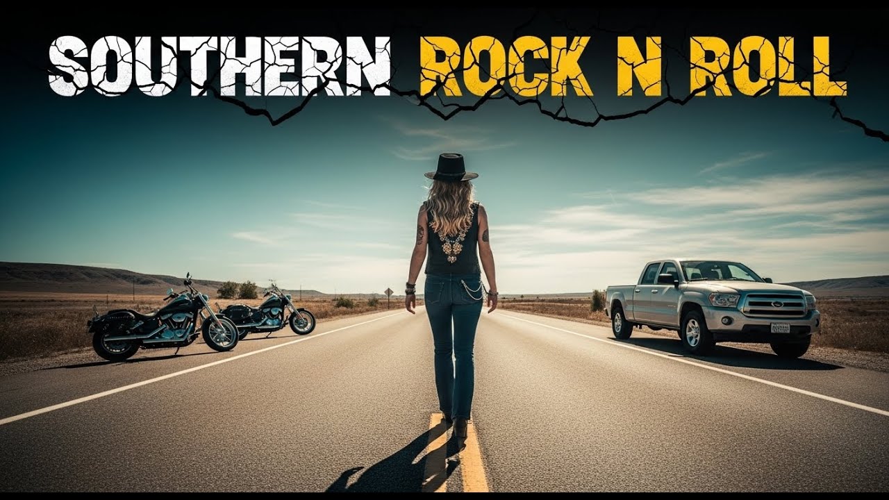 Southern Rock N Roll – Neon Road 🌑⚡ Rebels Ride the Night#SouthernRockNRoll #CyberRide