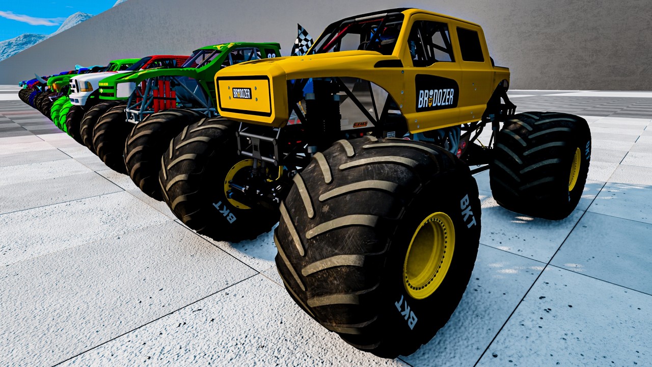Epic High Speed monster trucks jumps stunt & crashes #28 | BeamNG Drive