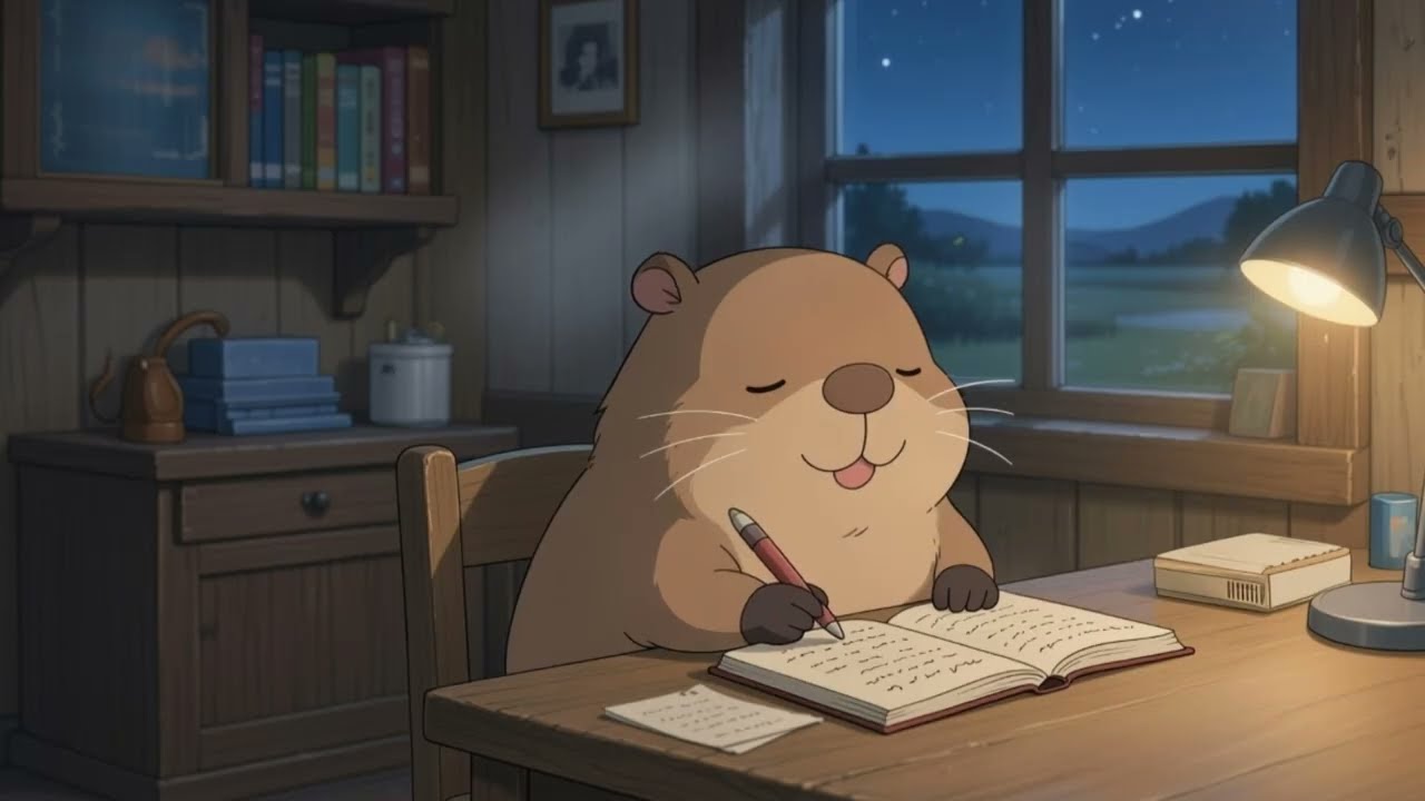Night Study Room 🌙 Calm Lo Fi for Deep Focus